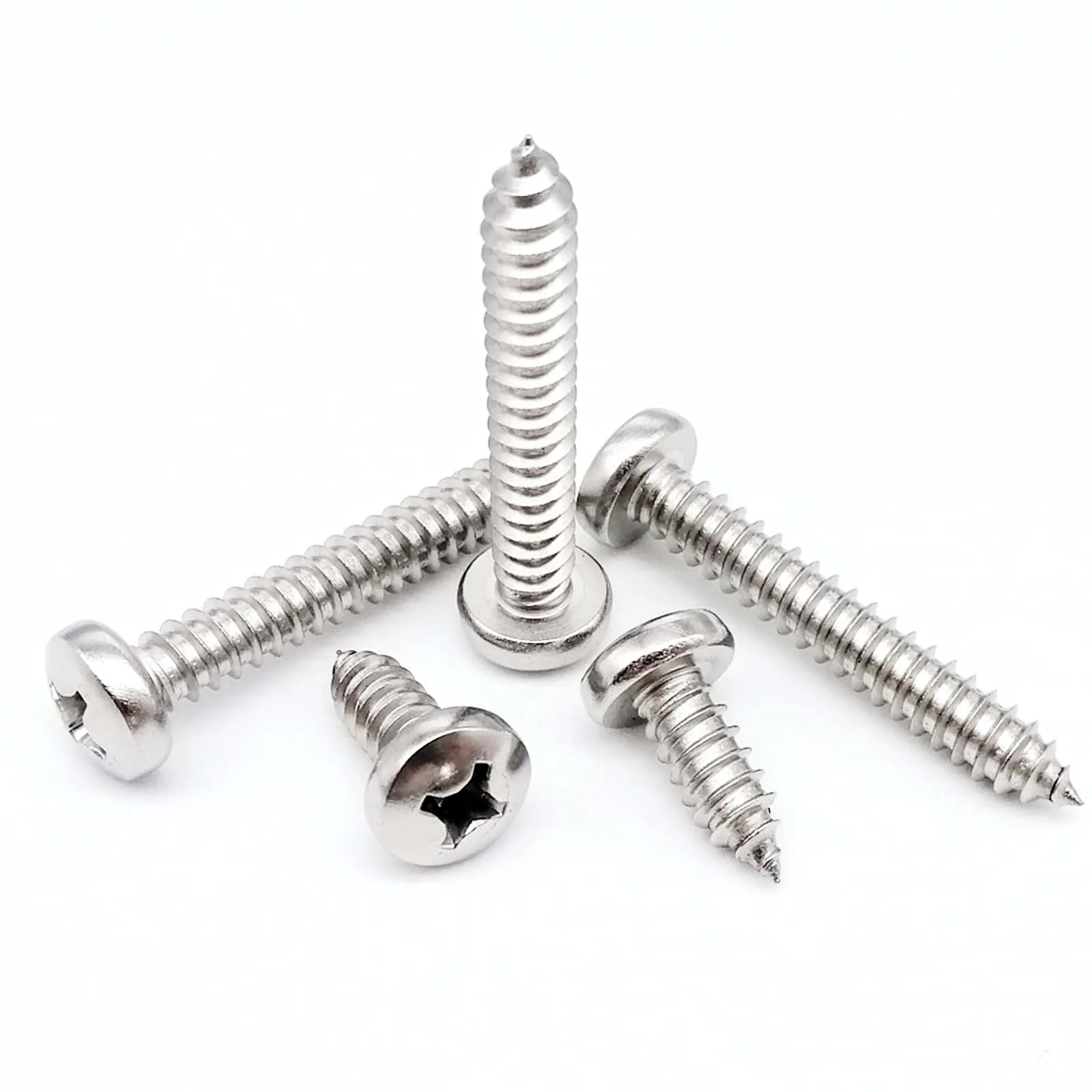 50pcs M1 M1.2 M1.4 M1.7 M2 M2.2 M2.6 M3 M3.5 M4 Micro Small 304 stainless steel Cross Phillips Pan Round Head Self tapping Screw |