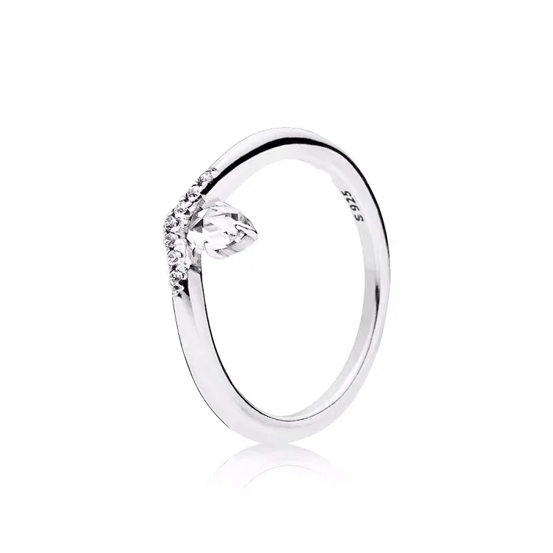Классические реальные 925 пробы серебро Классический желаю кольцо, чистый фианит для Для женщин тонкое кольцо модные ювелирные украшения, не вызывают аллергию, кольцо ювелирные изделия