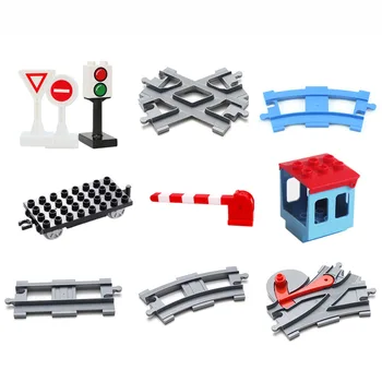 

Big Rail Building Blocks Trailer Track Vehicle Track Sets Bricks Railway Accessory Car Gift DIY Children Kid Toys Birthday Gift