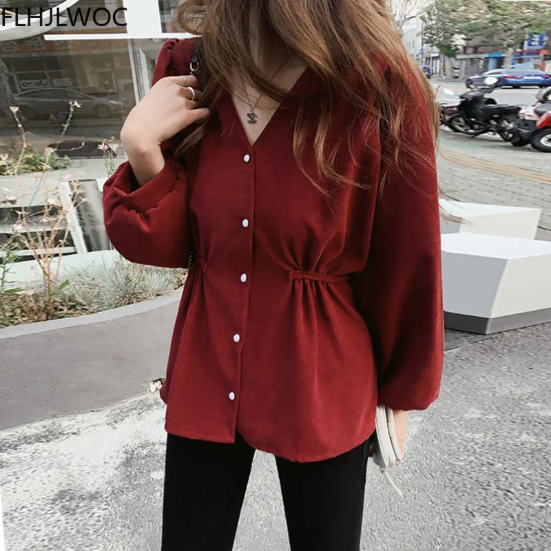 2021 Hot Sales Japanese Preppy Style Girls Bow Tie Chic Tops Cute Sweet Solid Korea Design Single Breasted Button Women Shirts 4