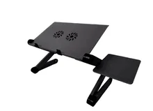 Support ergonomique en aluminium pour ordinateur Portable, double ventilateur, facile à dissiper la chaleur, réglable, avec souris Pa