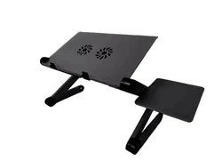 Ventilador duplo fácil de dissipar calor ajustável portátil desktop suporte portátil de alumínio ergonômico portátil desktop suporte com mouse pa