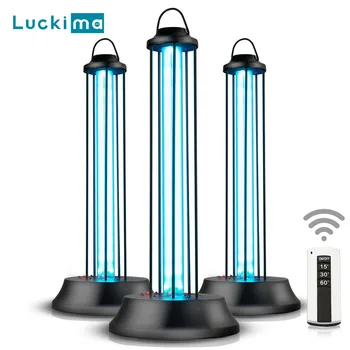 

38/60W UV Sterilization Lamp Remote Control Ultraviolet Ozone Disinfection Light Bacterial Mites Sterilizer UVC Sanitizer