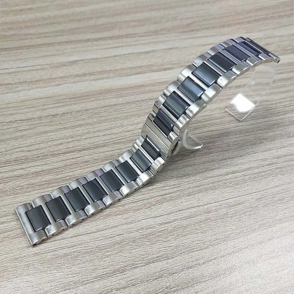 Керамика металлический ремешок для samsung Шестерни S3/Galaxy Watch Active/42/46 мм/20/22 мм ремешок для смарт-часов Garmin Vivoactive 3/Vivomove HR