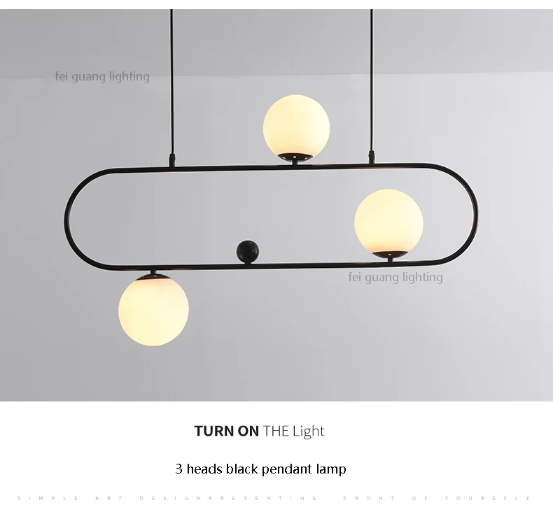 Подвесной светильник в скандинавском стиле, подвесной светильник для ресторана, простой, индивидуальный, креативный, для бара, столовой, гостиной, овальной формы, стеклянный шар, лампы E27