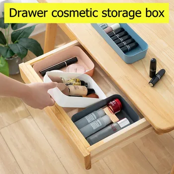 

3pcs Drawer Cosmetic Storage Drawer Divider Box Cosmetic Box Plastic Desktop Stationery Data Cable Storage Box Desktop