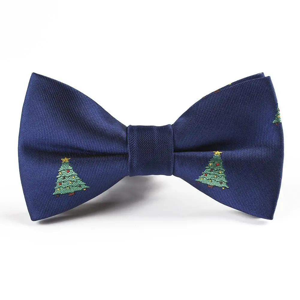 Рождественский галстук-бабочка, модная детская черная красная бабочка, праздничный галстук, зеленая елка, Санта Клаус, снежинка