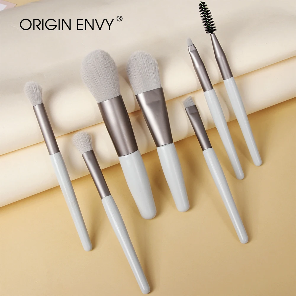 ORIGIN ENVY 7Pcs Makeup Brushes Foundation Brush Wooden Handle Soft Hair Makeup Set Brush Portable Beauty Tool Beauty