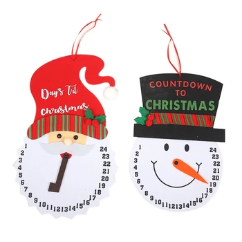 

2Pcs Cartoon Non-Woven Christmas Decorations Creative Old People Countdown Calendar