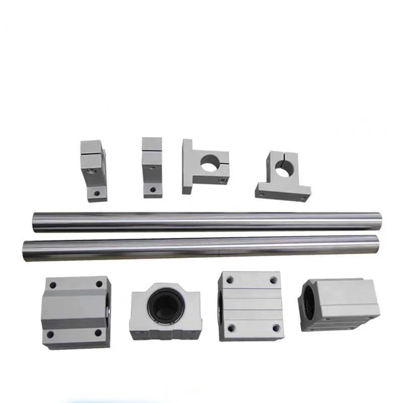 2Pcs Linear Rail Shaft OD8/10/12mm 300-800mm Optical Axis 4Pcs SCS8/10/12UU Linear Bearing Blocks 4Pcs SK8/10/12 Bearing Support linear shaft rod linear bearing