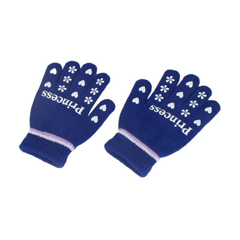 Новые детские комбинированные перчатки с изображением волшебного кота для девочек, варежки, эластичные вязаные зимние теплые перчатки