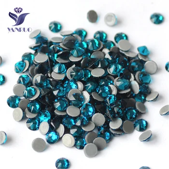 

YANRUO 2088HF All Sizes Blue Zircon Glass Stones Hotfix Crystal Strass Flatback Hot Fix Rhinestones For Dress Ornaments