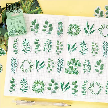

45PCS Lovely Green Morning Memo Pad Bookmarks Sticky Notes Practical Posted Planner Stationery School Supplies Paper Stickers