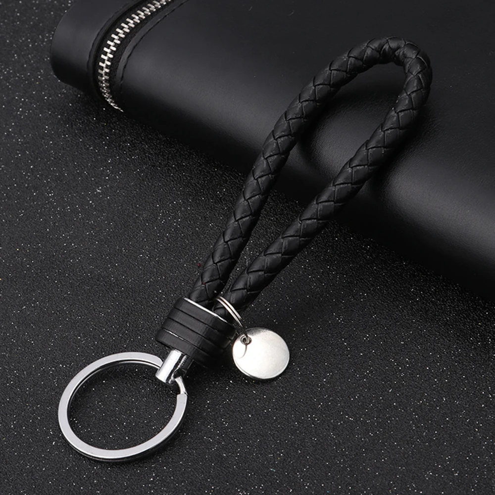 Universal Braided Leather Keychain Key Chain Ring for BMW E46 E60 Ford focus 2 Kuga Mazda 3 cx-5 VW Polo Golf 4 5 6 Jetta Passat