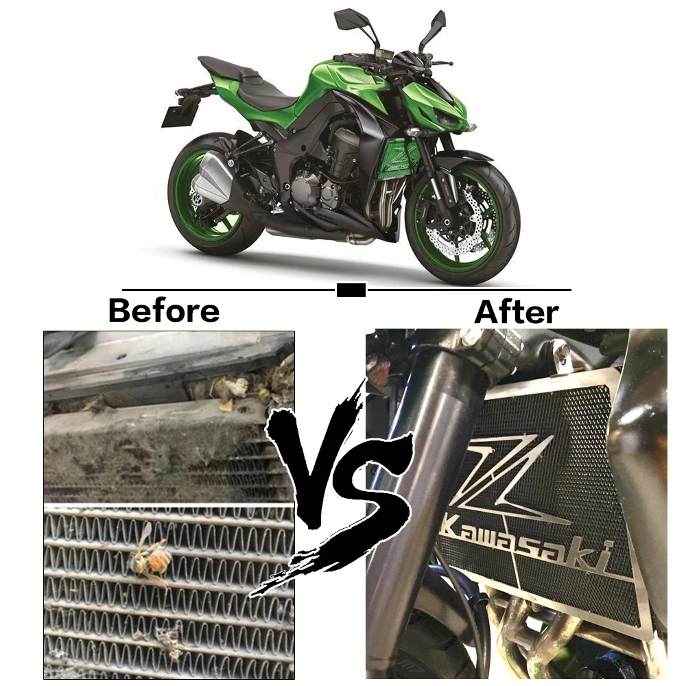 Защита радиатора мотоцикла для Kawasaki Z750 Z800 Z1000 NINJA1000 Z1000SX ZR1000F ZR1000G защитная крышка