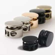 

10Pcs Metal Cord Lock Premium Double Hole Spring Toggle Stopper Buckles for Shoelaces Drawstrings Paracord Bags Clothing