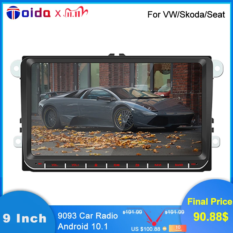 

2 din Android 10.1 Car Radio 9 inch Screen FM Car MP5 Player with Bluetooth WIFI GPS Auto Car Stereo receiver For volkswagen