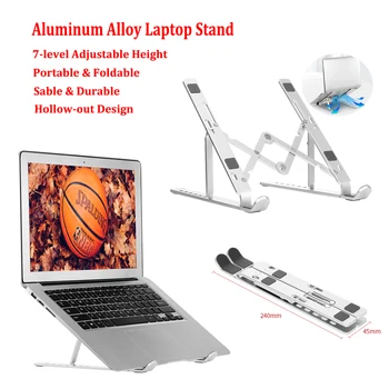 

Laptop Stand Height Adjustable Aluminum Laptop Riser Holder Portable Notebook Laptop Holder for MacBook Air Pro 17 Inch Laptop