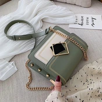 

2020 Chain Pu Leather Crossbody Bags For Women Fashion Shoulder Messenger Bag Fashion Special Lock Small Female Travel Purse