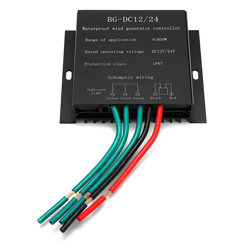 800 Вт 12/24V ветряной Мощность генератор Батарея Контроллер заряда IP67 Водонепроницаемый ветрогенератор контроллер ветрогенератора