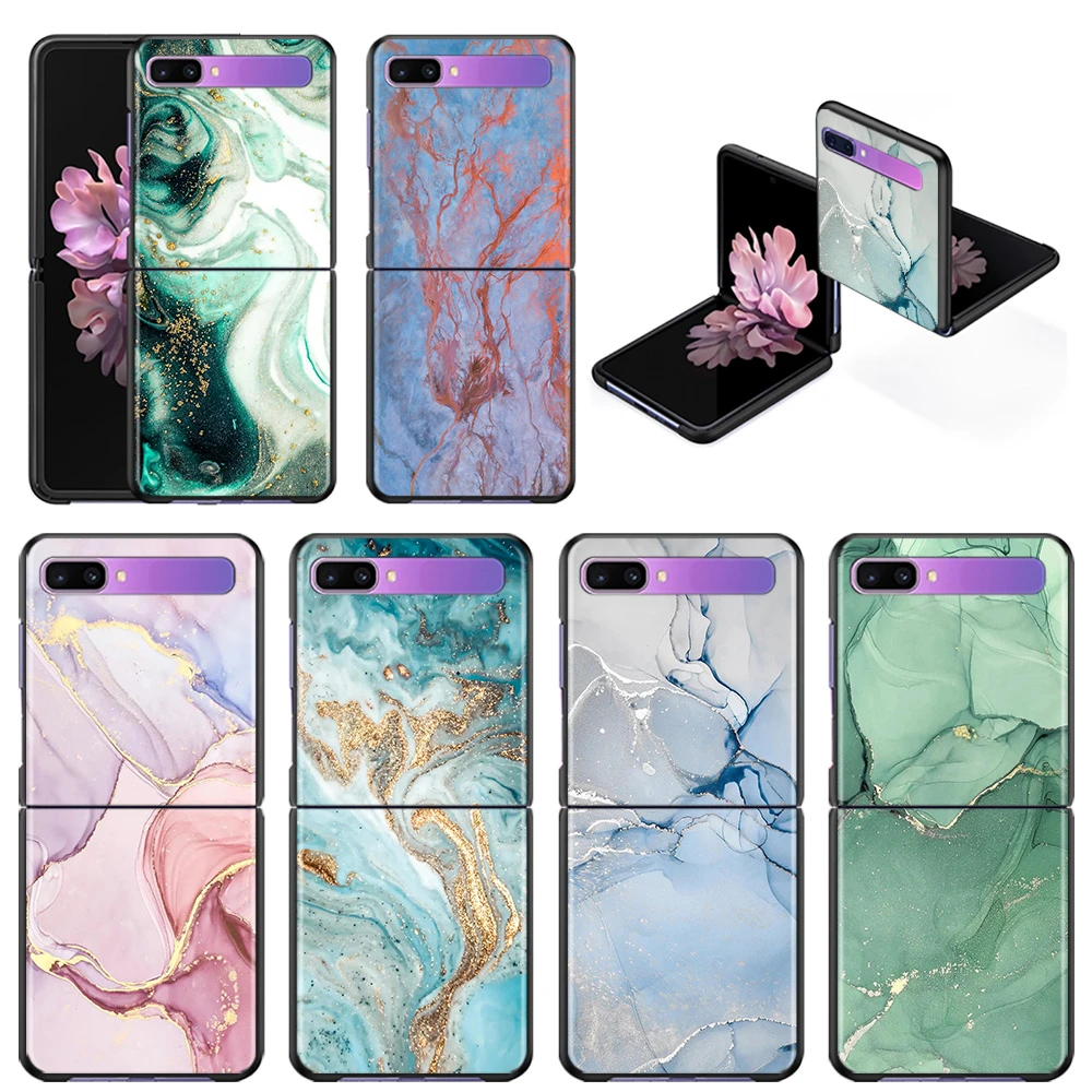 Phone Case For Samsung Galaxy Z Flip3 5G z flip 3 5G zFlip Cover Cellphone Shell Caso Mobilephone Fundas Marble Art Fashion z flip3 case