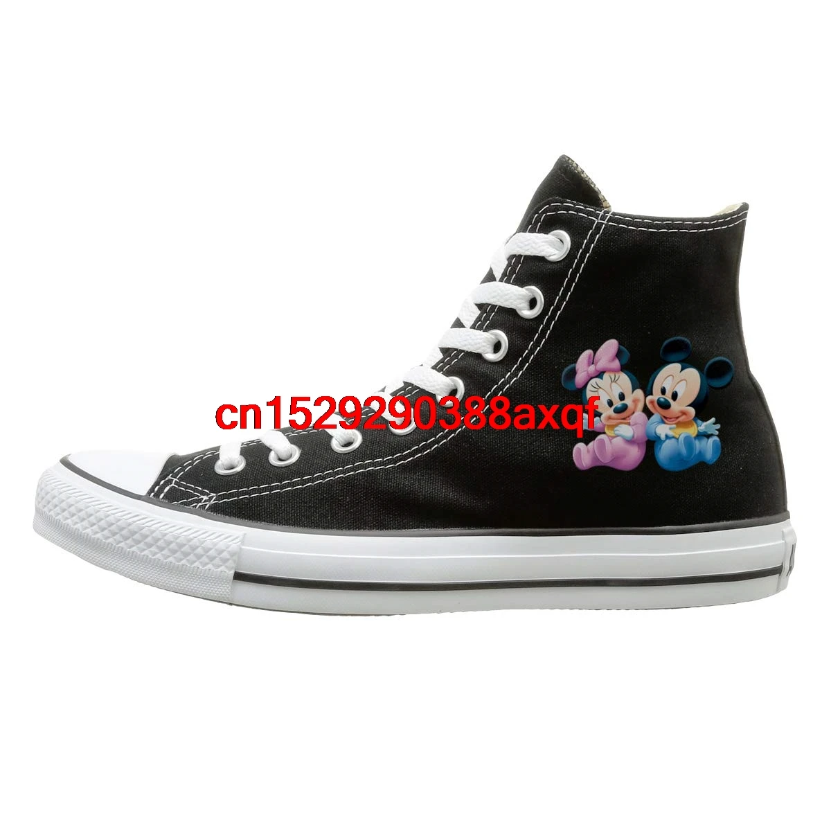 

Unisex Casual Shoes Boys and Girls Sports Shoes Cartoon Image Canvas Shoes High Top Sport Black Sneakers Unisex Style 128