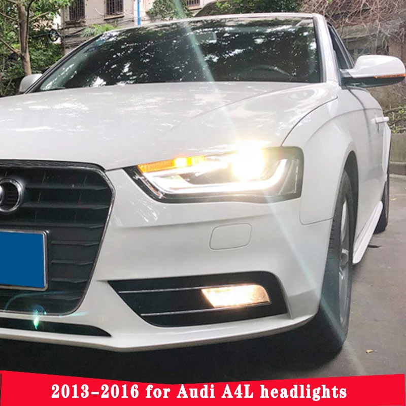 Автомобильный Стайлинг для Audi A4 фары 2013- высокая конфигурация A4 B9 светодиодный DRL Объектив двойной луч H7 HID Xenon bi xenon объектив