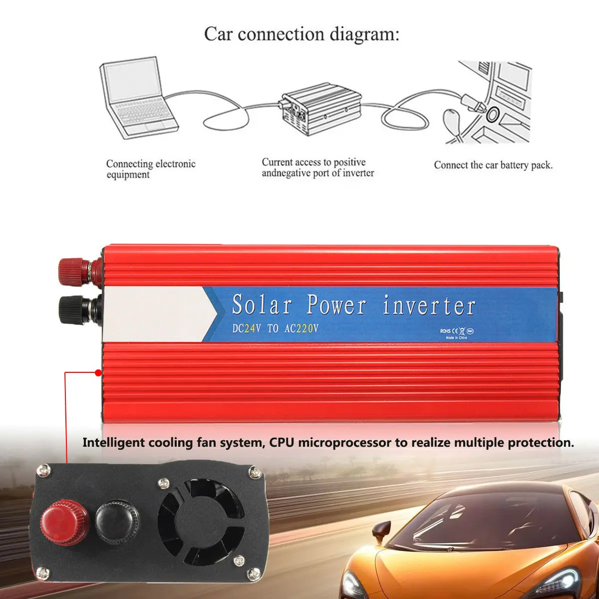 3000 Вт Инвертор Трансформатор синусоидальные источники питания от 12 до 220 переменного тока USB напряжение солнечной энергии инвертор интеллектуальные преобразователи