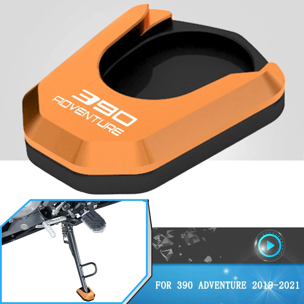 Motorcycle Kickstand Side Stand Extension Enlarger Pad Plate Covers Foot Pegs Protector For 390 Adventure 390ADV 2019 2020 2021 |