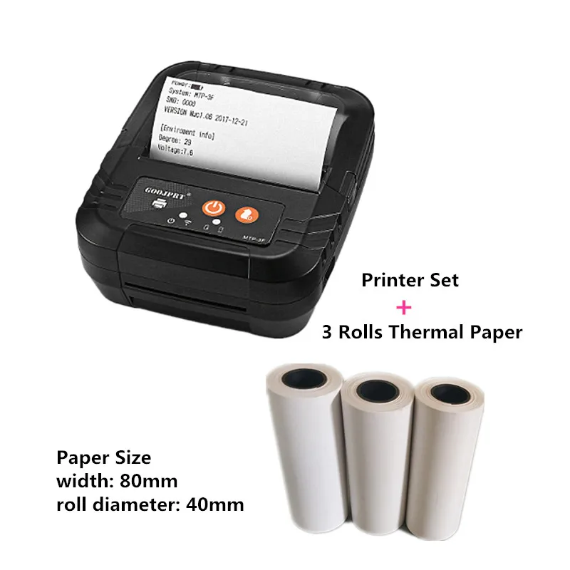 small compact printer 80mm Paper Wireless Portable Receipt Thermal Printers Bluetooth-Compatible Android and iOS free SDK No Need Ink or Toner Recibos small photo printer for iphone Printers