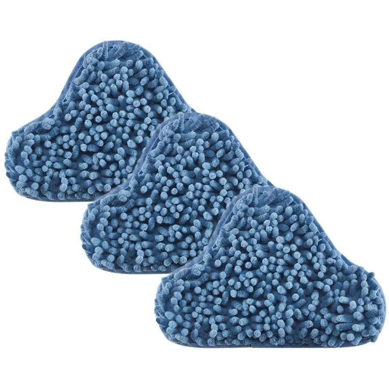 3Pcs H2O Steam Mop X5 Pads Coral Blue Chenille H20 Compatible For Shark