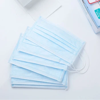 

iiniim On Stock Disposable 3-Layer Anti Dust Virus Non-woven Fabrics Sanitary Protective Elastic Earloop Facial Mouth Cover Mask