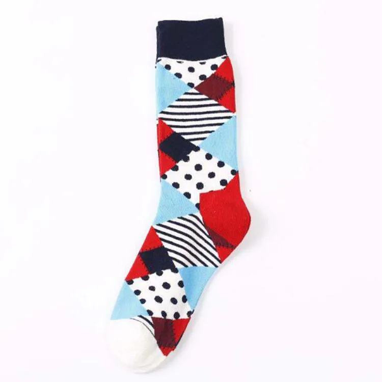 1 пара мужских носков чесаные хлопковые забавные носки с рисунками животных, фруктов, собак, счастливых носков новинка, подарочные носки для осени и зимы - Цвет: 2133C
