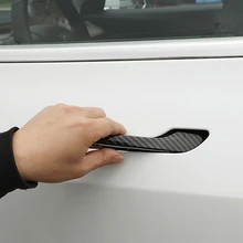 Car Door Handle Wrap Cover For Tesla Model 3 Model Y 2019 2020 2021 Accessories Carbon Fiber ABS Protector Sticker