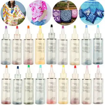 

18 bottle One Step Permanent Paint Making Fabric Textile Decorating Colorful Clothing Tie Dye Kit Pigment Set Painting Tools