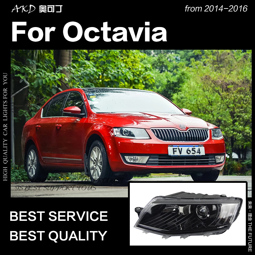 Автостайлинг AKD фары для Skoda Octavia 2015 2017 A6 светодиодный ные DRL Hid Bi Xenon автомобильные