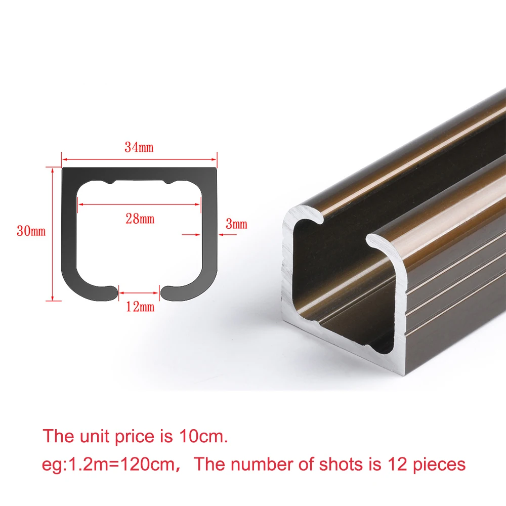 3mm Thickness Sliding Door Folding Partition Door Sliding Barn Hardware Track Wooden Hanging Rail