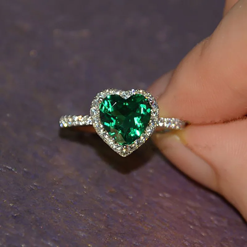 

100% 18K Gold ring 2ct Lab Created Emerald and Moissanite Diamond Ring With national certificate