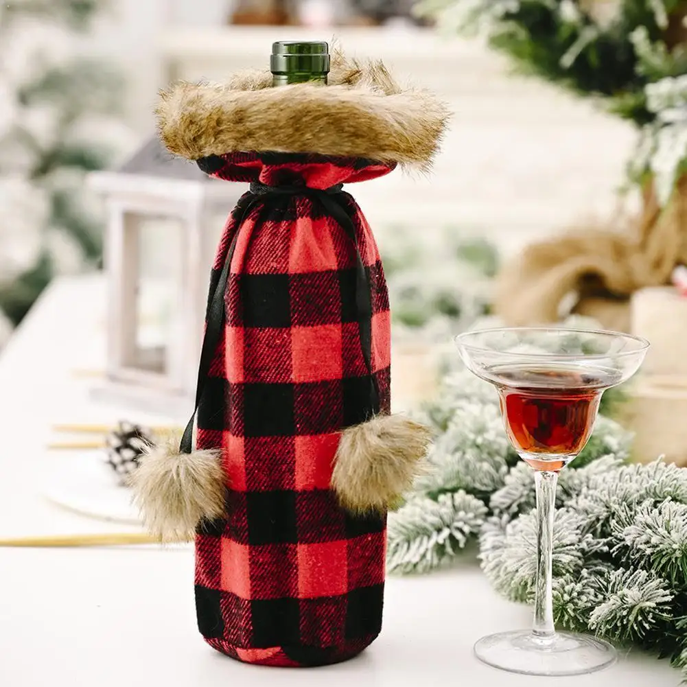 

2020 New Door Christmas Bottles Christmas Wine Bottle Christmas Merry Party Door Table Cover Decoration Gift Xmas Home Bott G4J9