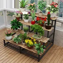 Деревянные полки для горшка Estanteria Para Plantas Saksi Standi Terraza Stojak Na Kwiaty завод стеллаж балкон полка цветок стенд