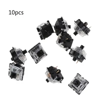 

10Pcs Mechanical Keyboard Gateron MX 3 Pin Black Switch Transparent Case