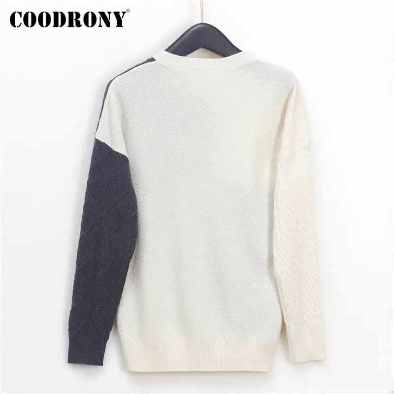 COODRONY Brand New Autumn Winter Casual Pullover Slim Sweaters Women Knitted Geometric 100% Wool Female Jumper W1122