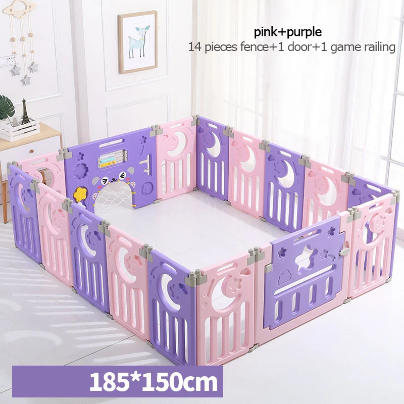 pink purple 5 Детский Манеж Детский бассейн мяч новорожденный забор Манеж Детский Бассейн Детский Манеж Детский защитный барьер складной детский манеж игра - Цвет: pink purple 5