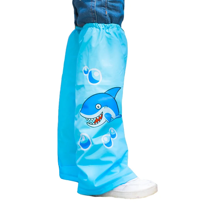 Дождевик для детей, Infantil, дождевик, гетры, Детские Непромокаемые Штаны для защиты от дождя, Детские Непромокаемые Штаны для пеших прогулок - Цвет: blue shark
