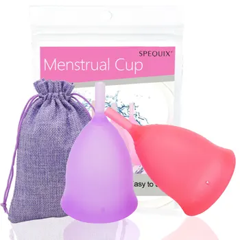 

2PCS Reusable Feminine Hygiene Menstrual Cup, Medical Grade Silicone Menstrual Cup, Comfortable Environmental Menstrual Cup