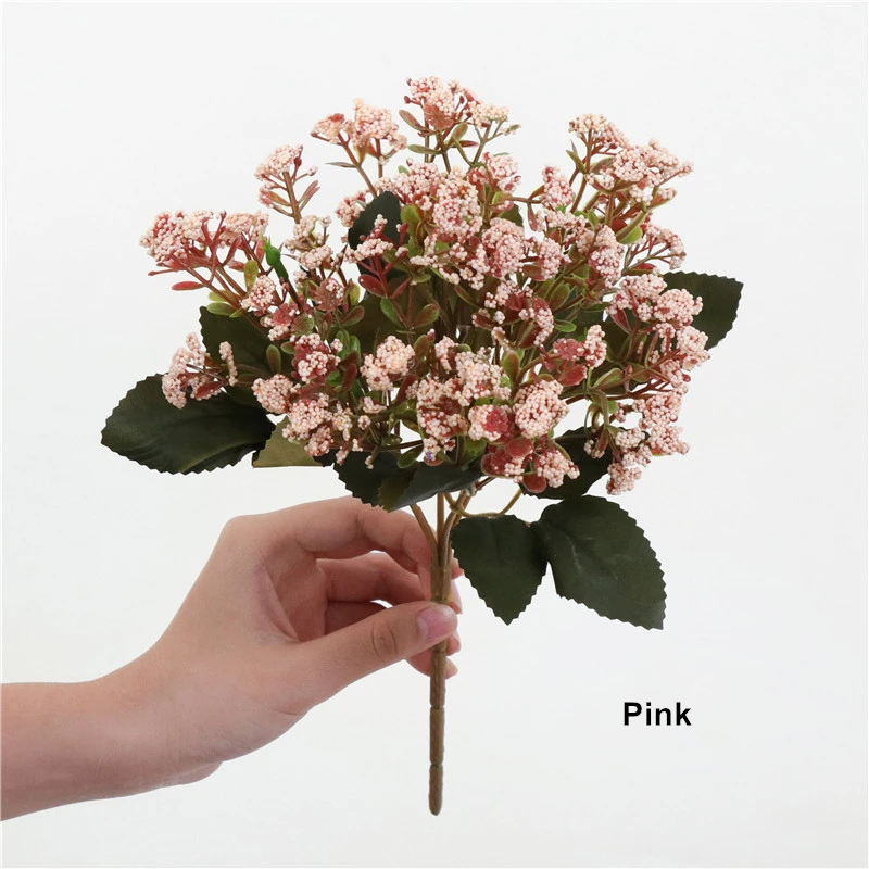 Gypsophila Rose Wedding-Decoration Fake-Flowers Eucalyptus Green-Leaves Flores with 