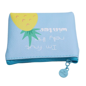 

Summer New Brand Leather Purses Small Fresh Casual Pu Coin Wallet Lady Fashion Fruits Pattern Cartoon Dollar Money Bag
