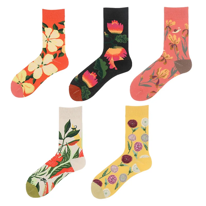 

Spring and autumn 2020 new original socks web celebrity vintage fashion socks 100% cotton male and female couples middle stockin