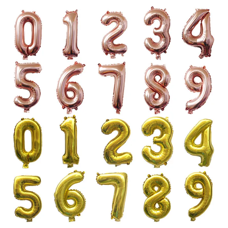 Ballon Lettre Rose Gold Letter Ballon Chiffre Happy Birthday Foil Number  Balloons For Birthday Girl Aid Moubarak Baby Shower Boy - Ballons &  Accessories - AliExpress