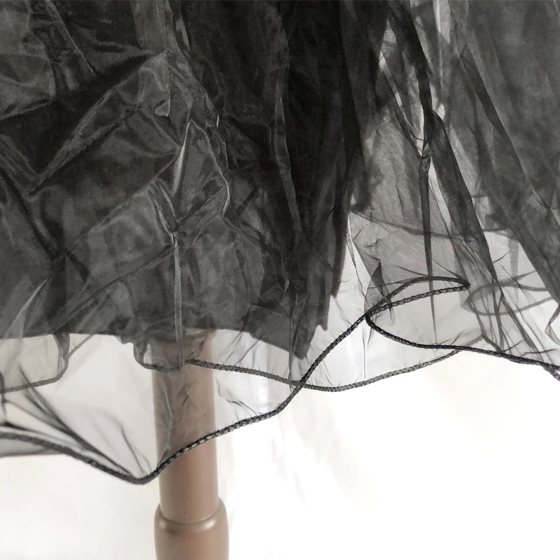 Elegant lady elastic waist crystal yarn Petticoat Crinoline ballet skirt bride costume Crinoline sexy black pleated mini skirt